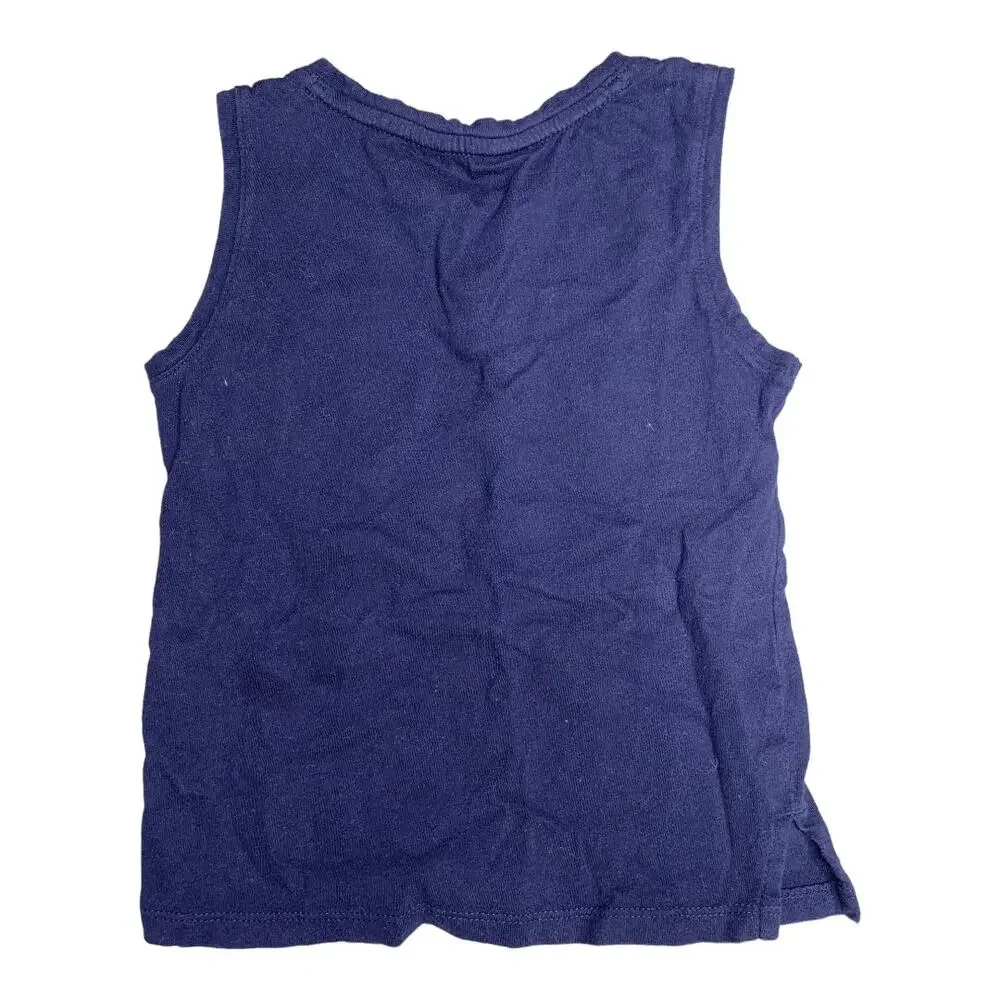 GAP Kids silver and rose gold flip sequin logo blue sleeveless tank XS